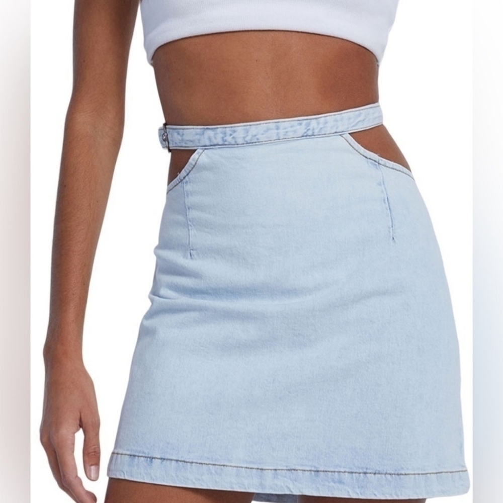 WeWoreWhat Indigo Cutout Mini Skirt NWT